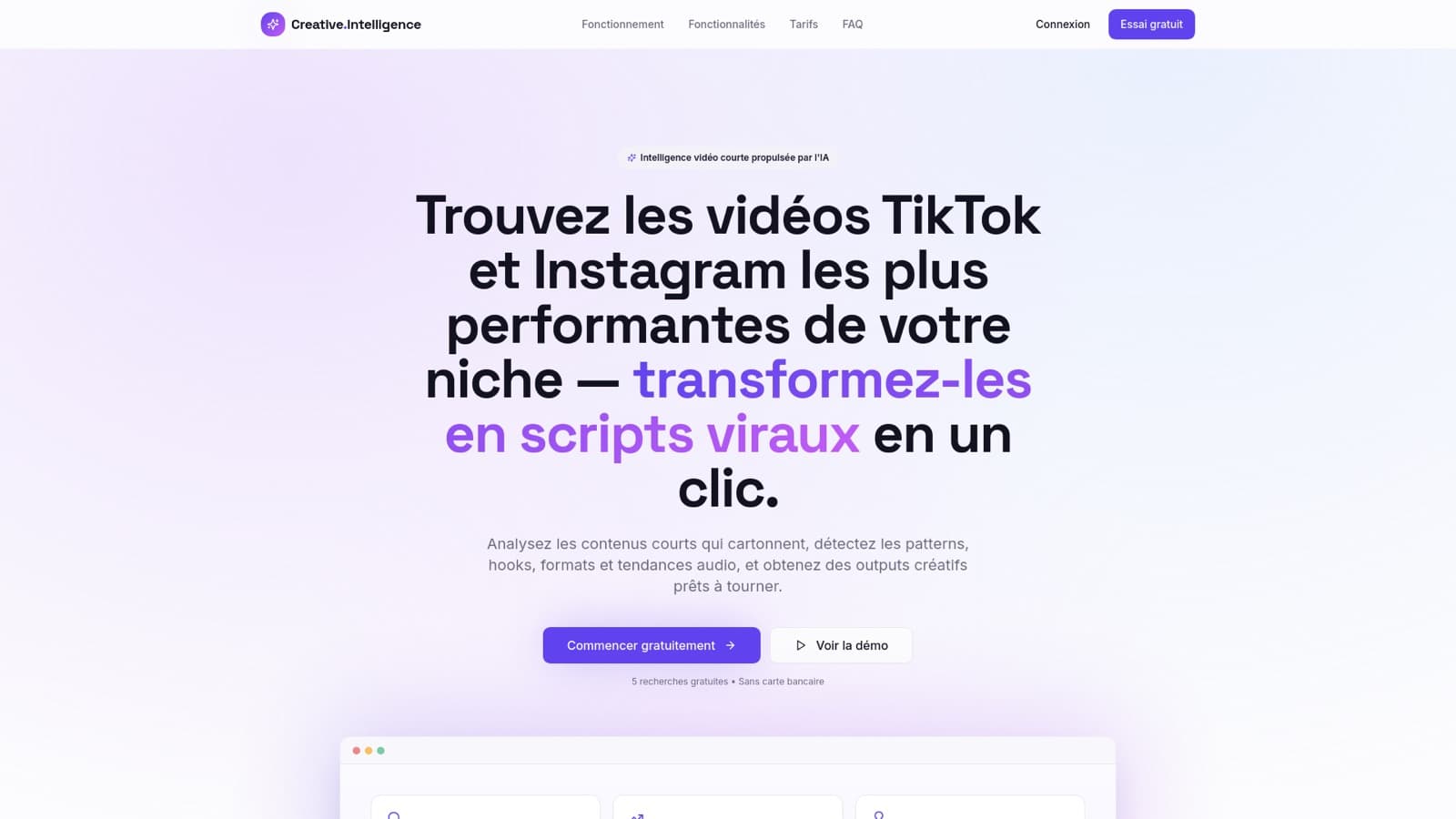 Creative.Intelligence : Recherche de contenu viral