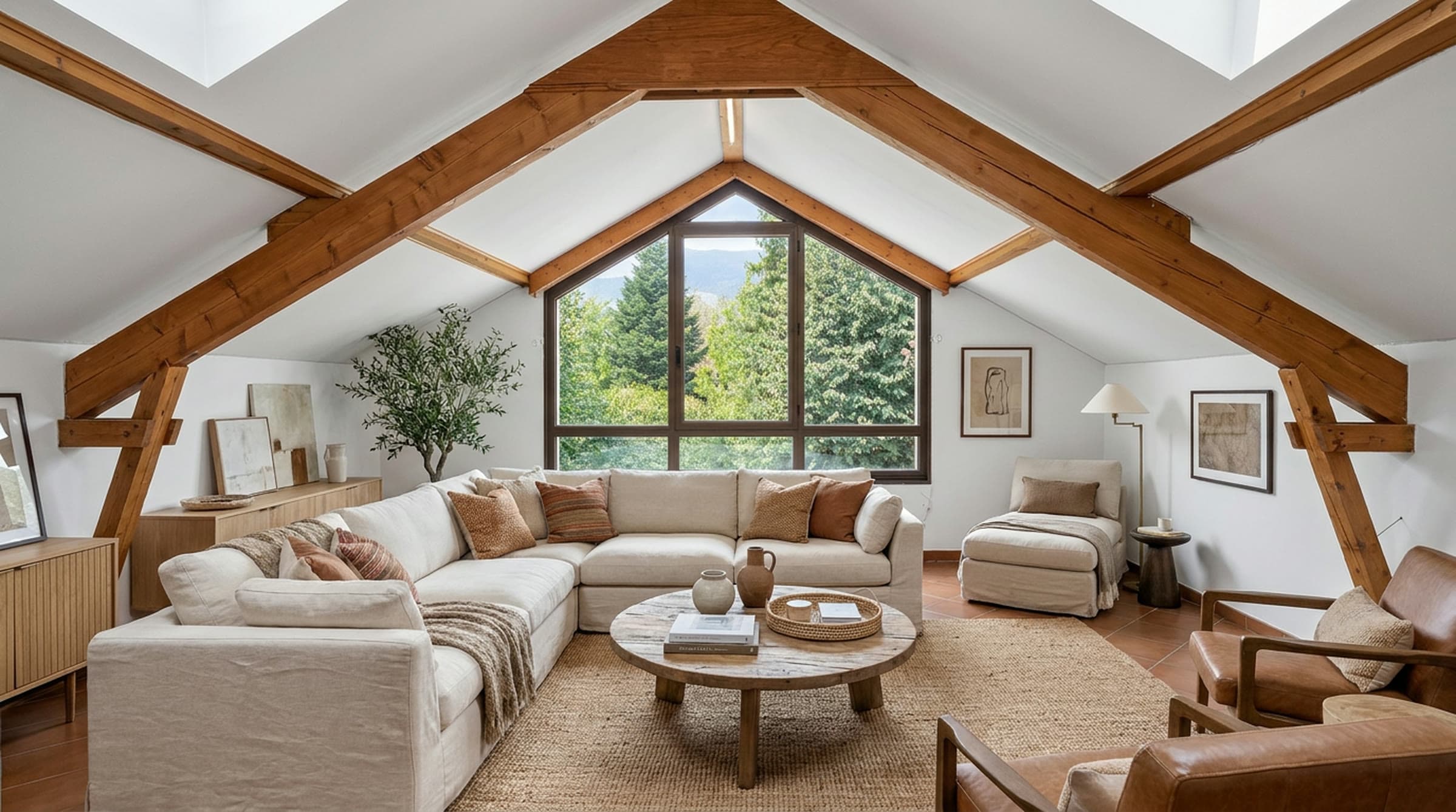 Home staging virtuel : combles & séjour